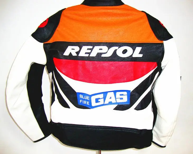 DUHAN Moto GP Motorcycle REPSOL Racing Leather Jacket VS02 Orange Blue M L XL XXL 3XL Good Pu Leahter Made High Quality Top Serv