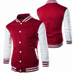 Hoodies Men Baseball Jacket Men Fashion Design Wine Red Mens Slim Fit College Varsity Jacket Men Harajuku Boy Sweatshirt