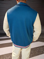 DIYIE Men's Patchwork Baseball Jacket, Long Sleeve Bomber Coat, , Men's Varsity Jacket, Baseball Jackets Men Women Custom Jacket
