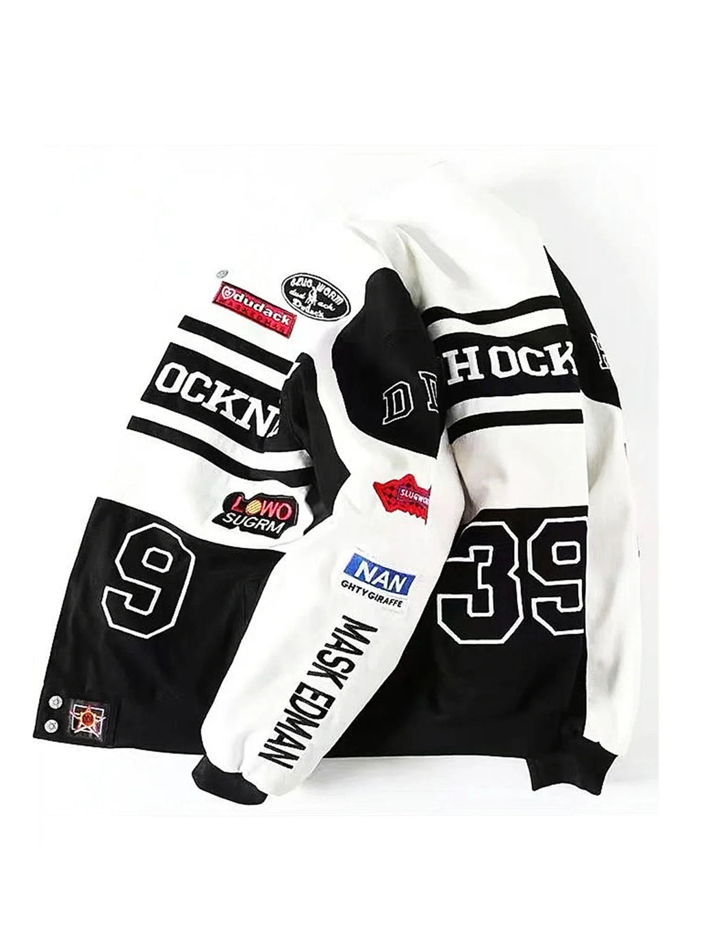 New Embroidery Motorcycle Racing Jacket for Men Women Spring Autumn Long Sleeve American Bombers Baseball Coat Hip Hop Costume