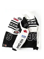 New Embroidery Motorcycle Racing Jacket for Men Women Spring Autumn Long Sleeve American Bombers Baseball Coat Hip Hop Costume