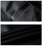 2023 Autumn New Men Black Biker PU Leather Coat Korean Fashion Men Pu Leather Jacket Trend Casual Fit Slim Baseball Clothes 8Xl