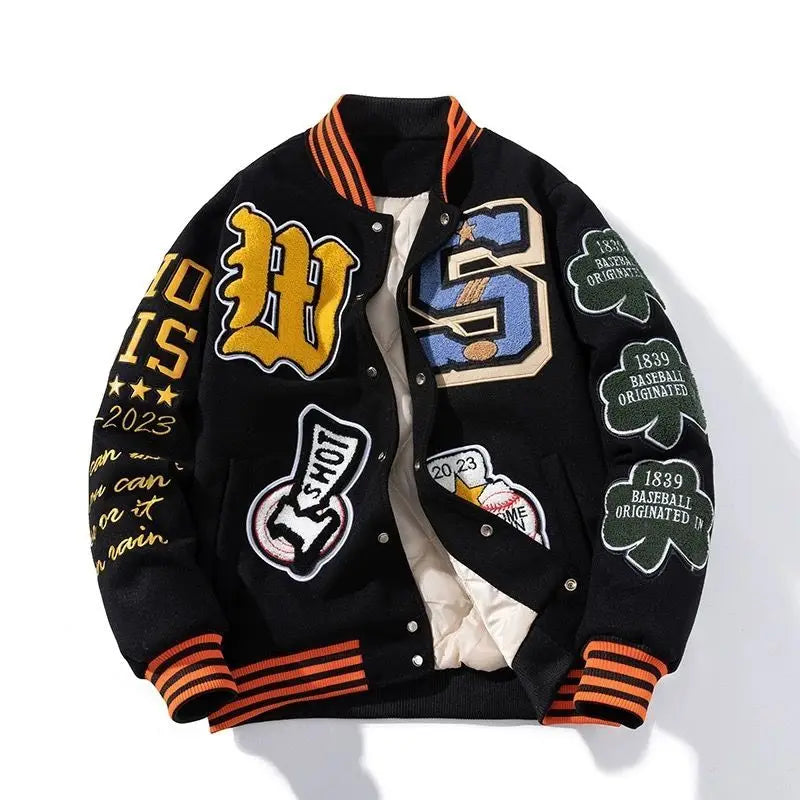 Embroidered Baseball Uniform for Men Spring Autumn Bomber Jackets Vintage Varsity Jackets Women Outerwears Fashion Men Clothing