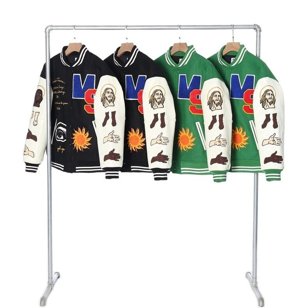 Fall/Winter Saint Michael Fashion Casual Loose Patch Embroidered Flying Baseball Jacket Oversized Jacket for Men and Women
