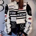 Heavy Industry Embroidery Coat New In Outdoor Stand Collar Racer Motorcycle Luxury Clothing Men Women Racing Biker Jacket