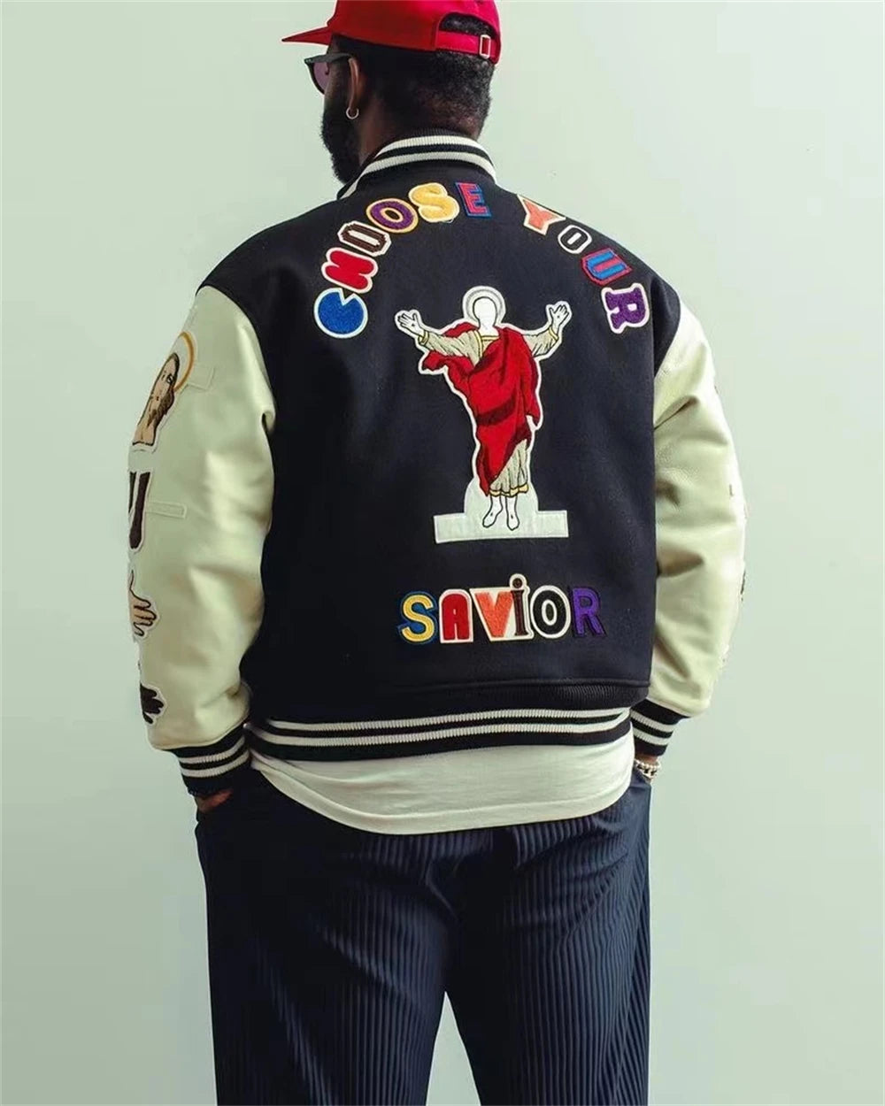 Fall/Winter Saint Michael Fashion Casual Loose Patch Embroidered Flying Baseball Jacket Oversized Jacket for Men and Women