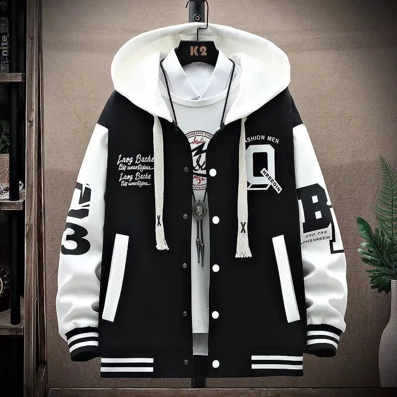 Autumn and winter men's sweatshirt, fashion, Harajuku streetwear, casual men's clothing, long-sleeve patterned hoodie