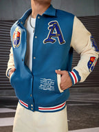 DIYIE Men's Patchwork Baseball Jacket, Long Sleeve Bomber Coat, , Men's Varsity Jacket, Baseball Jackets Men Women Custom Jacket