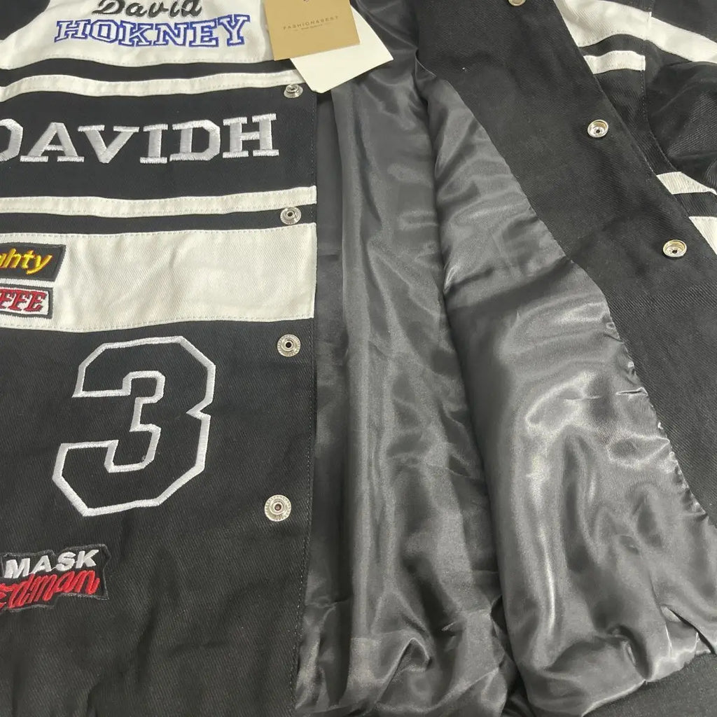 Heavy Industry Embroidery Coat New In Outdoor Stand Collar Racer Motorcycle Luxury Clothing Men Women Racing Biker Jacket