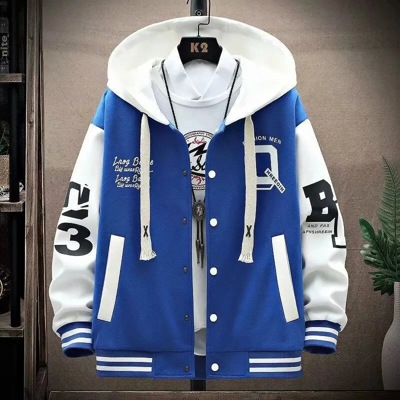 Autumn and winter men's sweatshirt, fashion, Harajuku streetwear, casual men's clothing, long-sleeve patterned hoodie