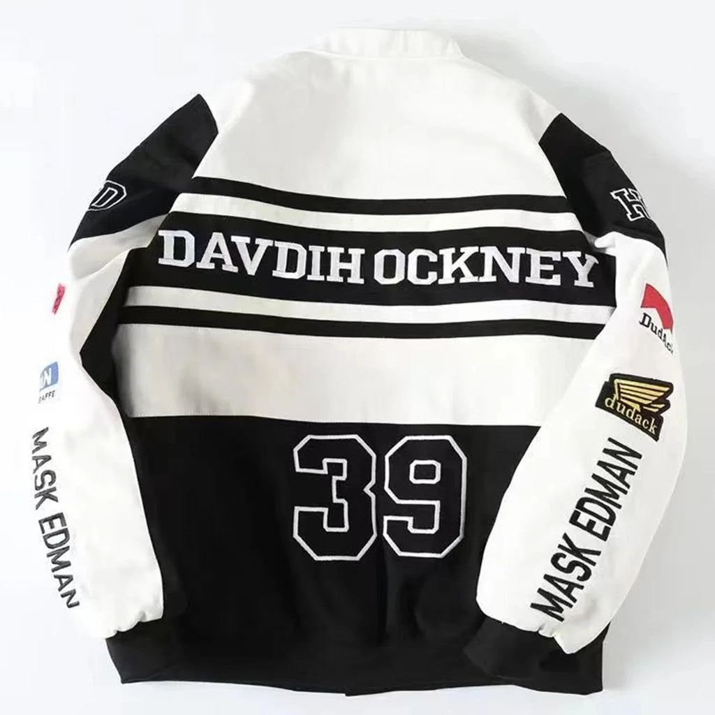 New Embroidery Motorcycle Racing Jacket for Men Women Spring Autumn Long Sleeve American Bombers Baseball Coat Hip Hop Costume