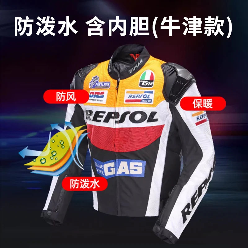 DUHAN Motorcycle Wear Men's And Women's Racing Wear PU Jacket Anti-Fall Off-Road Motorcycle Jacket Four Seasons