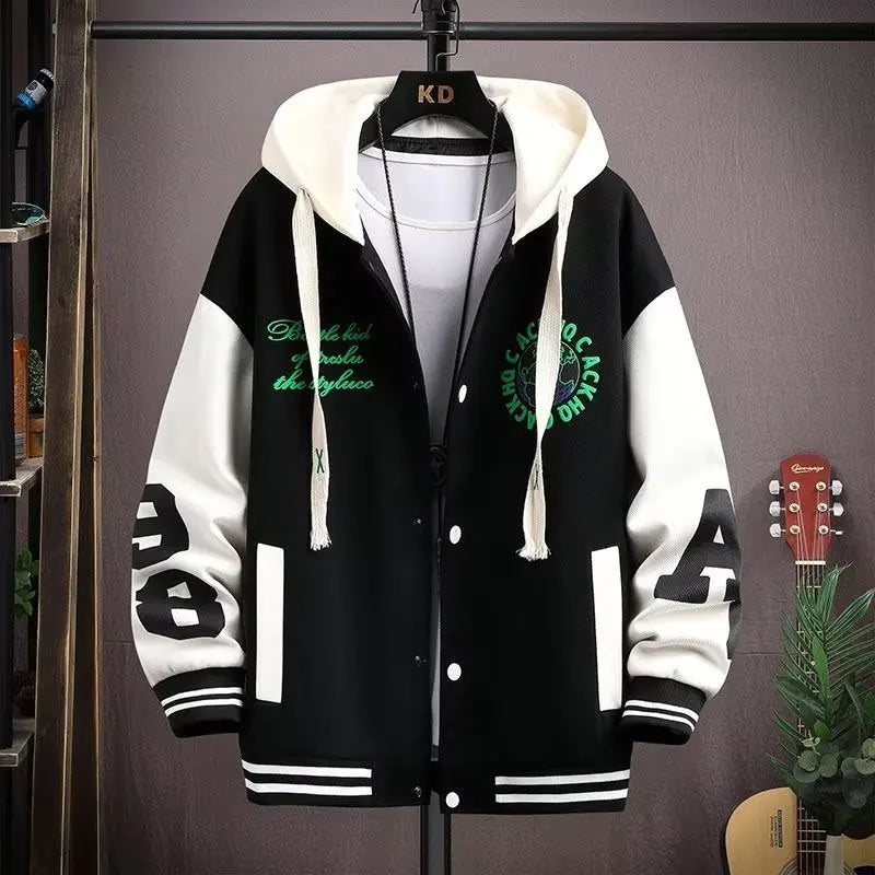 Autumn and winter men's sweatshirt, fashion, Harajuku streetwear, casual men's clothing, long-sleeve patterned hoodie