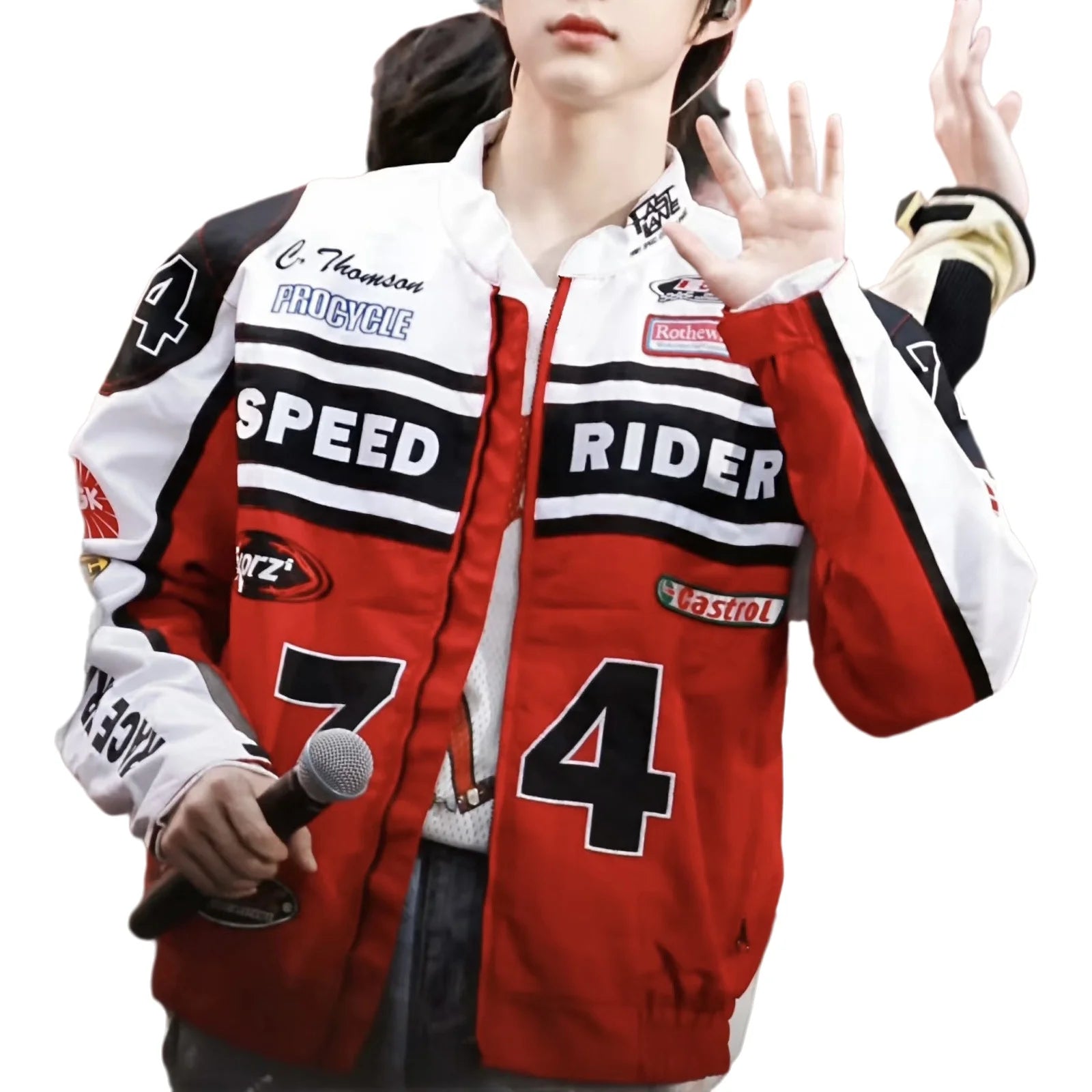 Retro American Racing Jacket Motorcycle Loose Fit Street Style Trendy Outerwear for Men And Women Color Block Baseball Shirt