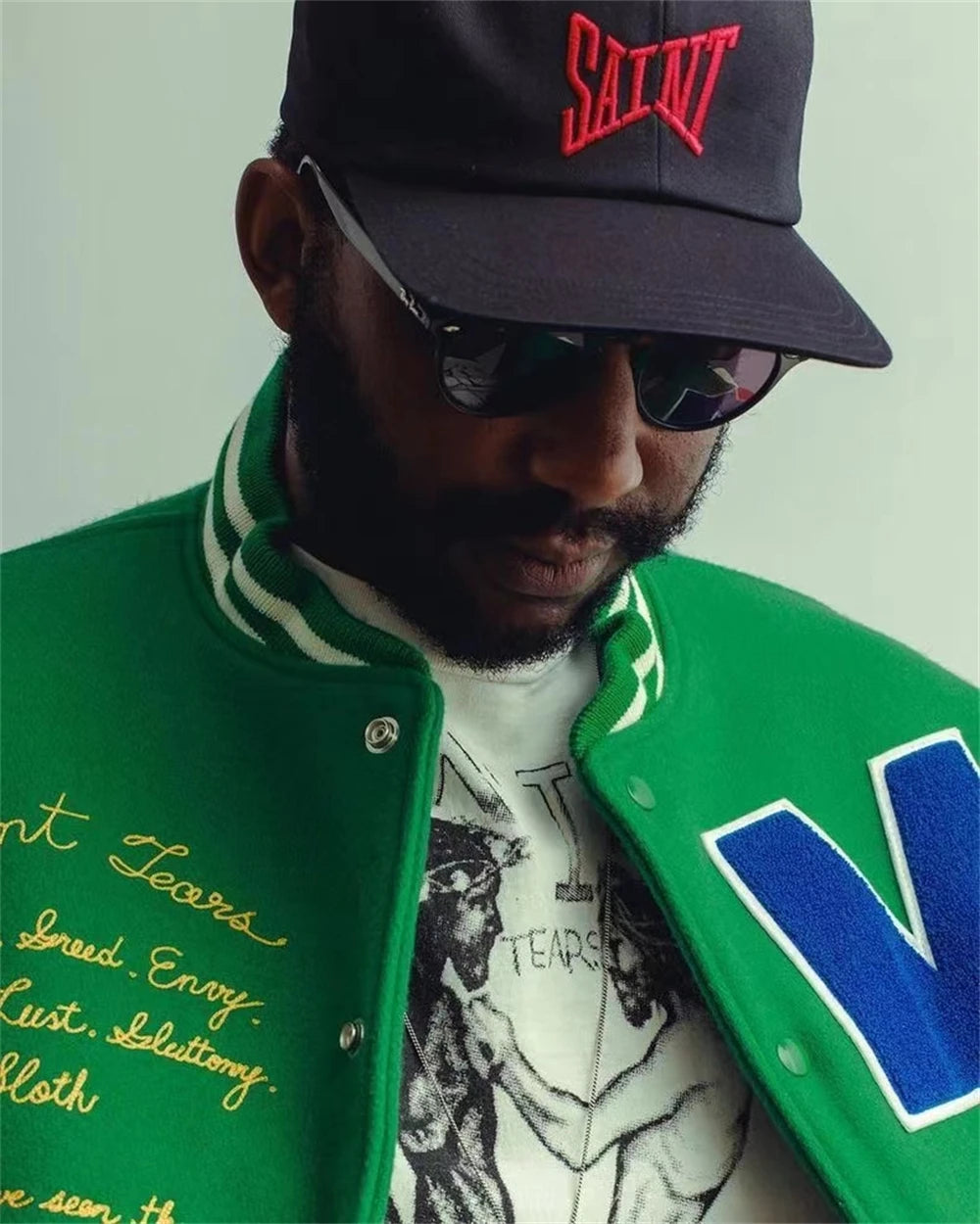 Fall/Winter Saint Michael Fashion Casual Loose Patch Embroidered Flying Baseball Jacket Oversized Jacket for Men and Women