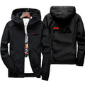 2026 Spring New Men's Plus Size Fashion Print Hooded Zip-Up Jacket Outdoor Sports Windproof and Waterproof Leisure Coat
