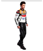 DUHAN Men's Motocross Motorcycle Jacket Moto Racing Jacket REPSOL PU Leather Motorbike Jackets Clothing Clothes Coat Windproof