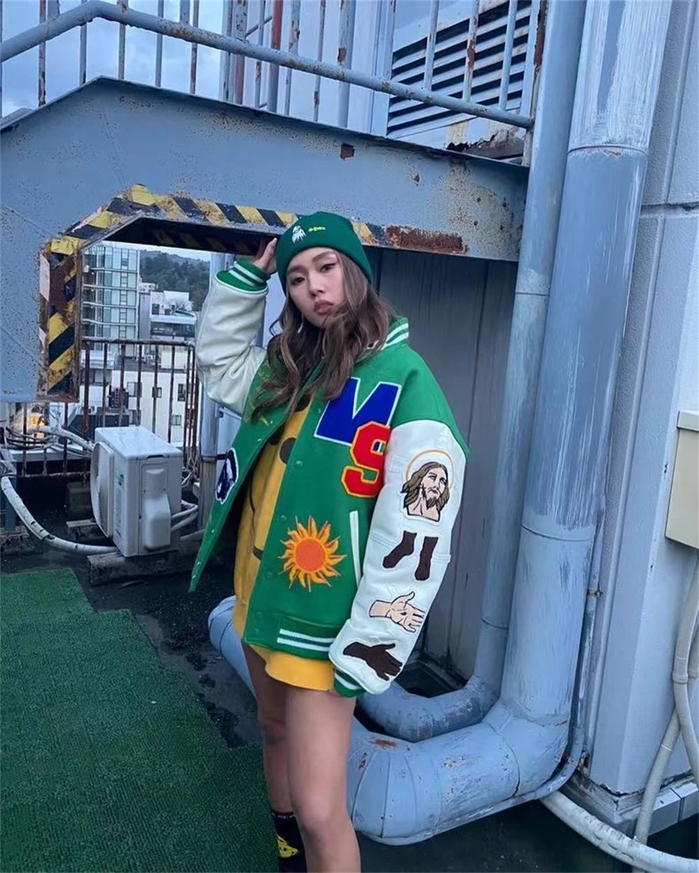 Fall/Winter Saint Michael Fashion Casual Loose Patch Embroidered Flying Baseball Jacket Oversized Jacket for Men and Women