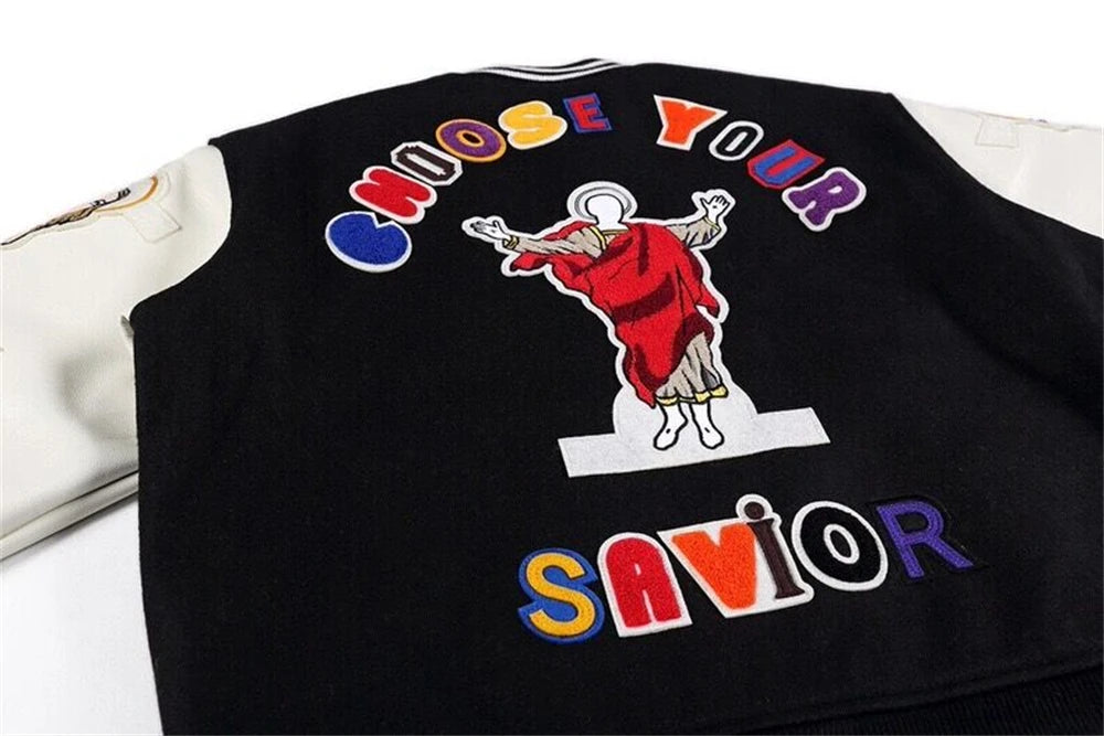 Fall/Winter Saint Michael Fashion Casual Loose Patch Embroidered Flying Baseball Jacket Oversized Jacket for Men and Women