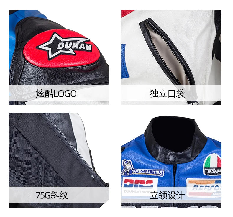 DUHAN Motorcycle Wear Men's And Women's Racing Wear PU Jacket Anti-Fall Off-Road Motorcycle Jacket Four Seasons