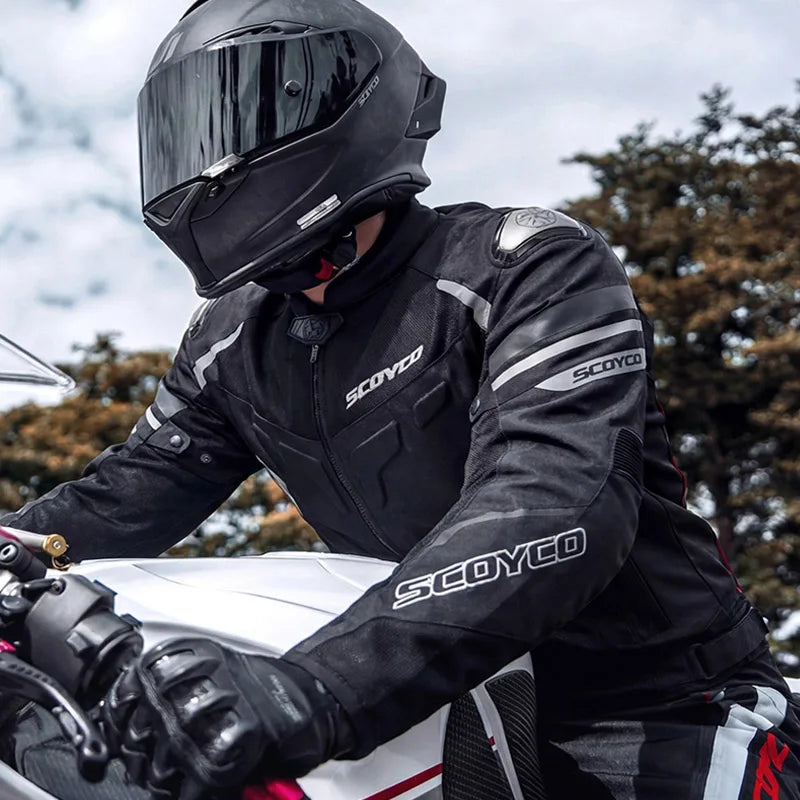 Men Spring Summer Breathable Mesh SCOYCO Motorcycle Riding Jacket Cycling Equipment Motorcyclist Clothing 600D Oxford CE Protect