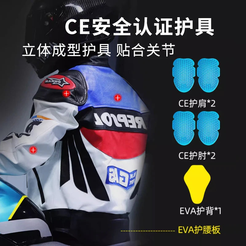 DUHAN Motorcycle Wear Men's And Women's Racing Wear PU Jacket Anti-Fall Off-Road Motorcycle Jacket Four Seasons