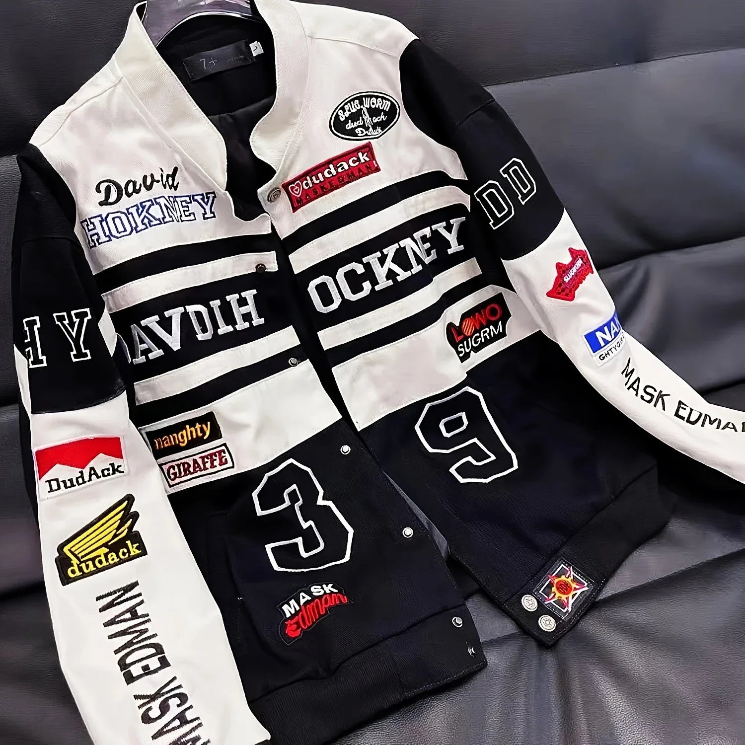 New Embroidery Motorcycle Racing Jacket for Men Women Spring Autumn Long Sleeve American Bombers Baseball Coat Hip Hop Costume