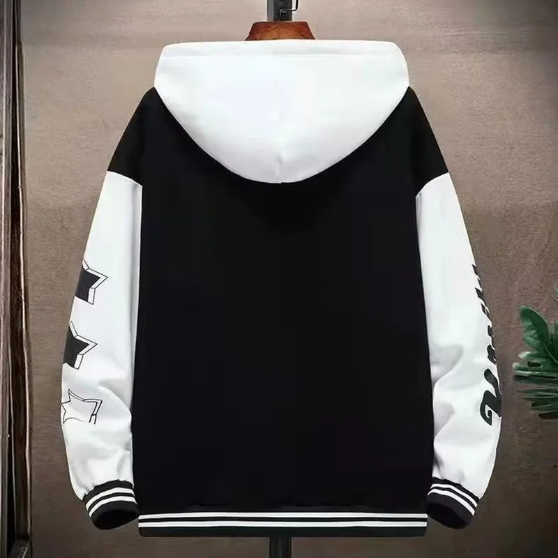 Autumn and winter men's sweatshirt, fashion, Harajuku streetwear, casual men's clothing, long-sleeve patterned hoodie