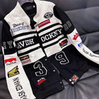 New Embroidery Motorcycle Racing Jacket for Men Women Spring Autumn Long Sleeve American Bombers Baseball Coat Hip Hop Costume
