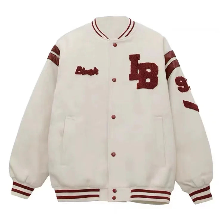 American Retro Letter Flocking Embroidered Baseball Uniform Female Y2K Punk Street Motorcycle Harajuku Wind Student Loose Coats