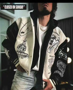 Embroidery Varsity Jacket Men PU Leather Sleeves Oversized Bomber Jackets Women Baseball Coats Streetwear Men Clothing