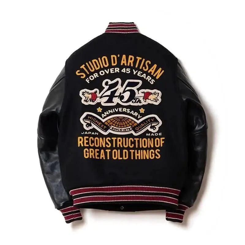 Embroidered Baseball Uniform for Men Spring Autumn Bomber Jackets Vintage Varsity Jackets Women Outerwears Fashion Men Clothing