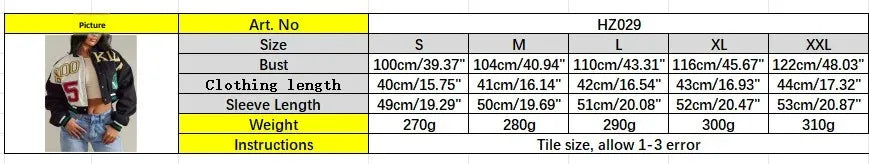 Retro Sport Letter Print Flight Jacket Women Short Casual Fashion Street Style Coat round Neck Full Sleeve Loose Fit Jacket