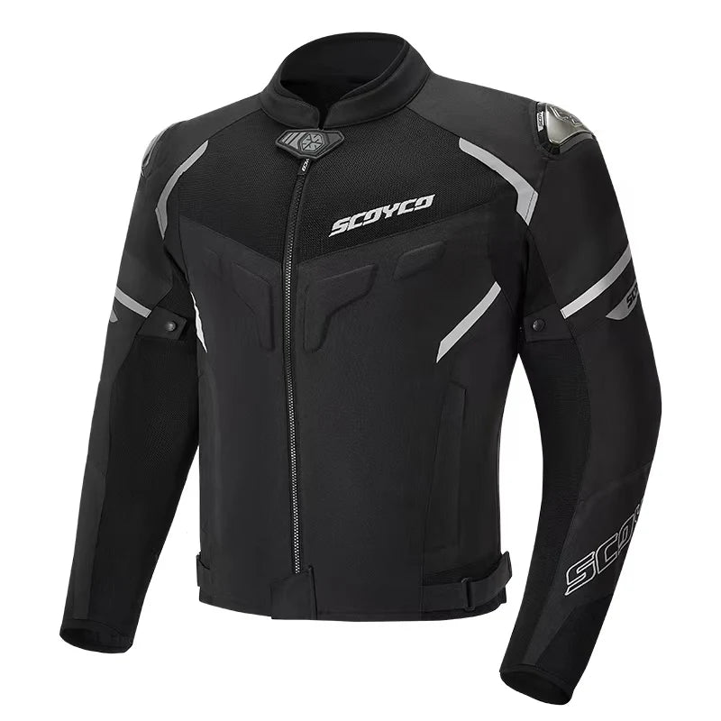 Men Spring Summer Breathable Mesh SCOYCO Motorcycle Riding Jacket Cycling Equipment Motorcyclist Clothing 600D Oxford CE Protect
