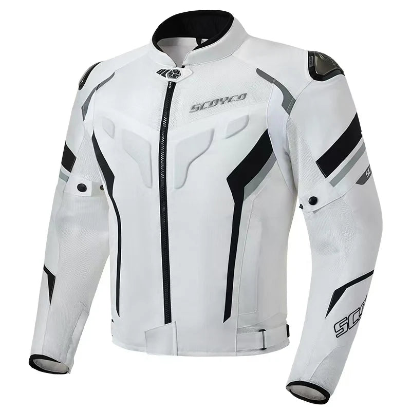 Men Spring Summer Breathable Mesh SCOYCO Motorcycle Riding Jacket Cycling Equipment Motorcyclist Clothing 600D Oxford CE Protect