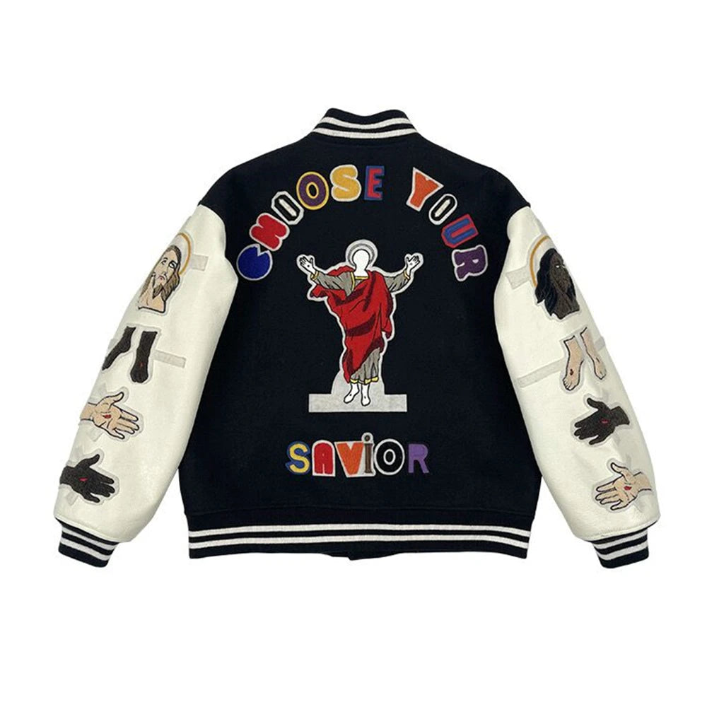 Fall/Winter Saint Michael Fashion Casual Loose Patch Embroidered Flying Baseball Jacket Oversized Jacket for Men and Women
