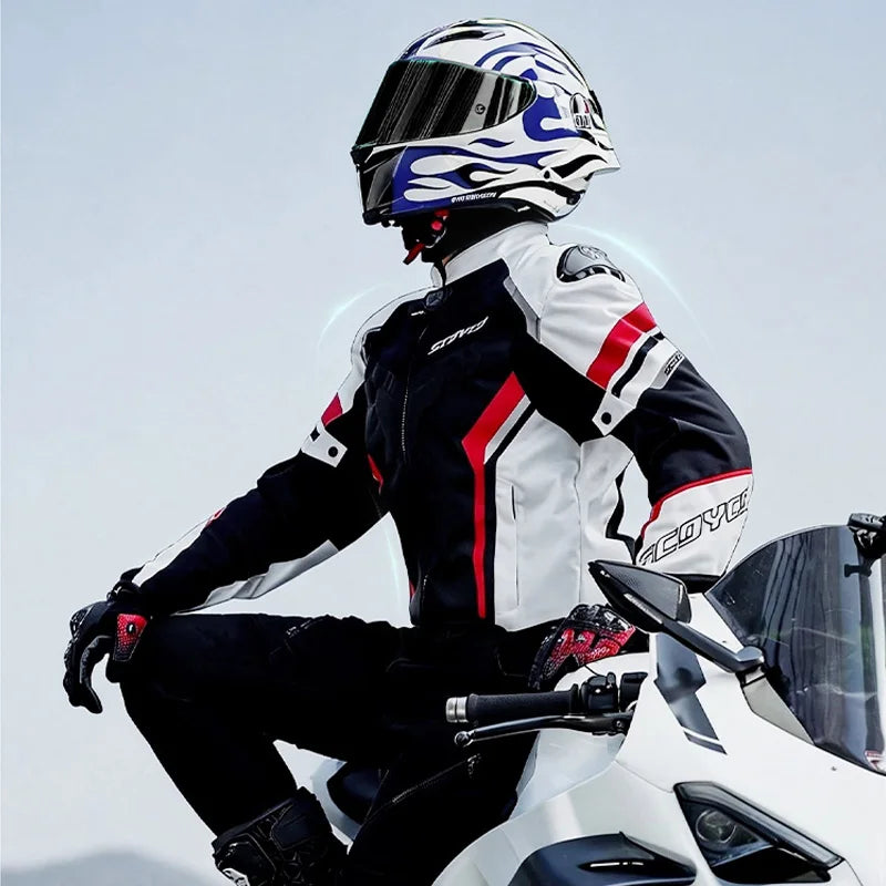 Men Spring Summer Breathable Mesh SCOYCO Motorcycle Riding Jacket Cycling Equipment Motorcyclist Clothing 600D Oxford CE Protect