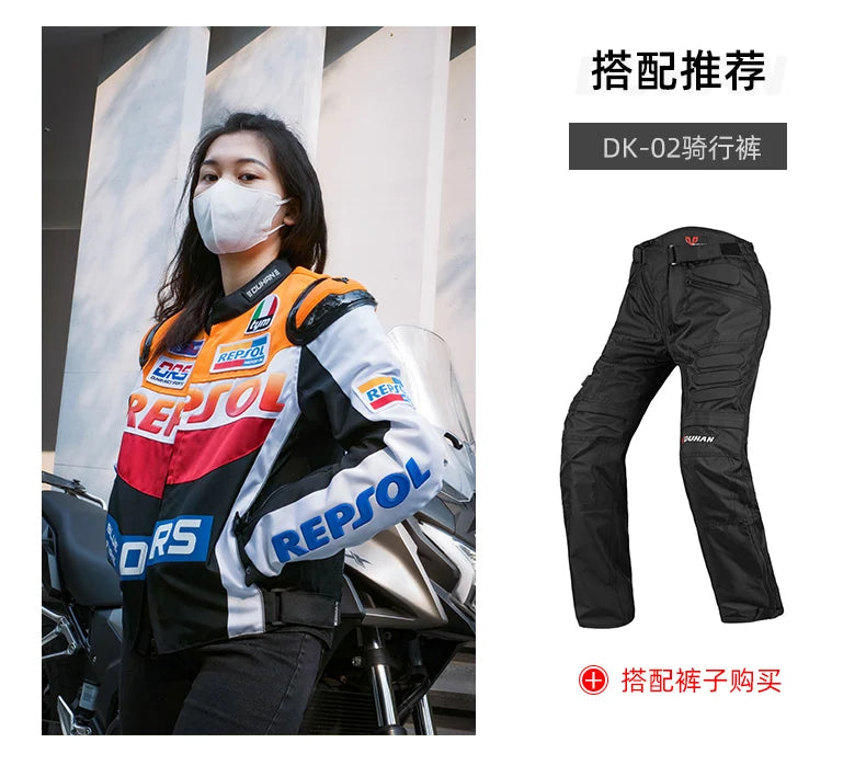 DUHAN Motorcycle Wear Men's And Women's Racing Wear PU Jacket Anti-Fall Off-Road Motorcycle Jacket Four Seasons