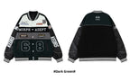American Retro Racing Jacket Men's Biker Sleeve PU Leather Color Block Workwear Windproof Casual Loose Fit Long Sleeve Coat