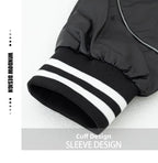 American Retro Racing Jacket Men's Biker Sleeve PU Leather Color Block Workwear Windproof Casual Loose Fit Long Sleeve Coat