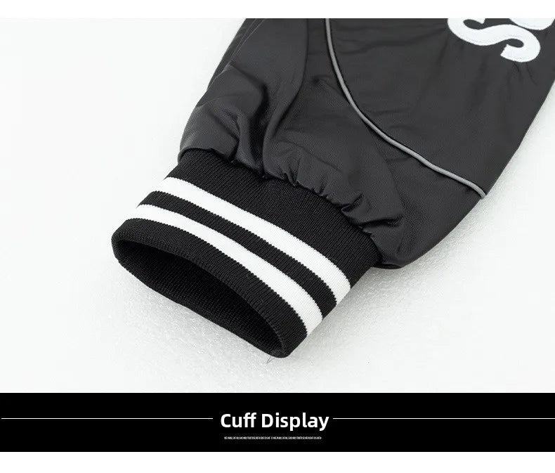 American Retro Racing Jacket Men's Biker Sleeve PU Leather Color Block Workwear Windproof Casual Loose Fit Long Sleeve Coat