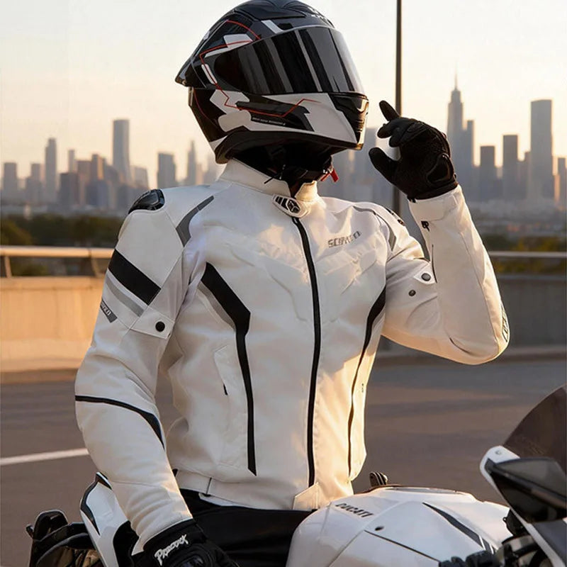 Men Spring Summer Breathable Mesh SCOYCO Motorcycle Riding Jacket Cycling Equipment Motorcyclist Clothing 600D Oxford CE Protect