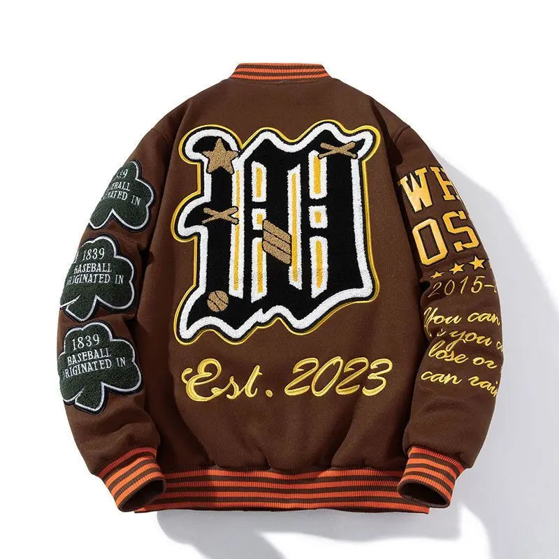 Embroidered Baseball Uniform for Men Spring Autumn Bomber Jackets Vintage Varsity Jackets Women Outerwears Fashion Men Clothing