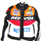DUHAN Moto GP Motorcycle REPSOL Racing Leather Jacket VS02 Orange Blue M L XL XXL 3XL Good Pu Leahter Made High Quality Top Serv