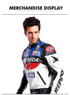 DUHAN Men's Motocross Motorcycle Jacket Moto Racing Jacket REPSOL PU Leather Motorbike Jackets Clothing Clothes Coat Windproof