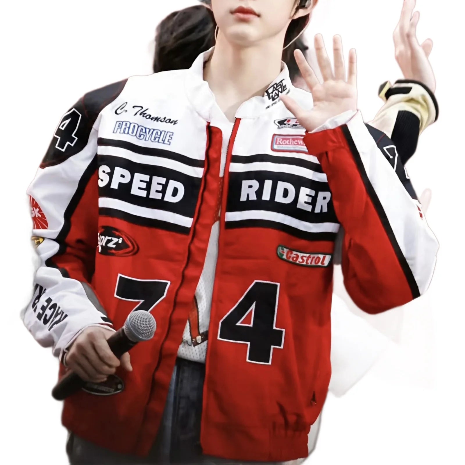 Retro American Racing Jacket Motorcycle Loose Fit Street Style Trendy Outerwear for Men And Women Color Block Baseball Shirt