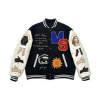 Fall/Winter Saint Michael Fashion Casual Loose Patch Embroidered Flying Baseball Jacket Oversized Jacket for Men and Women