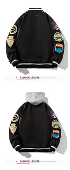 Winter Varsity Jacket Men Women Letter Badge American Baseball Jacket Street Fashion Hip Hop Coat Youth Couple Clothes Blue Red