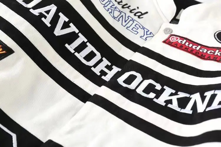 Heavy Industry Embroidery Coat New In Outdoor Stand Collar Racer Motorcycle Luxury Clothing Men Women Racing Biker Jacket