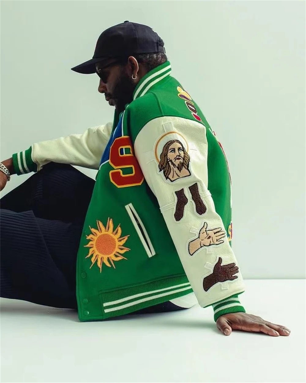 Fall/Winter Saint Michael Fashion Casual Loose Patch Embroidered Flying Baseball Jacket Oversized Jacket for Men and Women